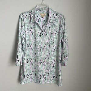 Sport Haley Aquarius Collection Joanna 3/4 Sleeve Print Top